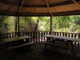 Benches under a Gazebo