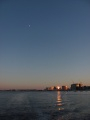 Moon over Boston Harbor