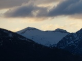 Snow-Covered Mountain at Dusk