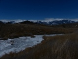 Frozen Stream in February Moonlight