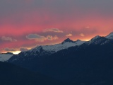 Sunset Glowing behind the Mountains