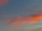 Moon, Venus, and Red Clouds