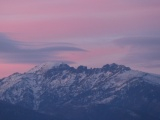 Periwinkle Swirl above Mountains