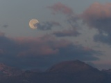 Morning Moonset over Mountains