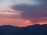 Pink Sunset behind the Mountains