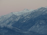 Pink Blush over a Blue Mountain