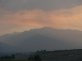 Sunset Rain on the Mountains