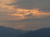 Peach Highlights over Mountains