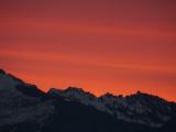 Red Sky behind Mountains