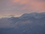 Clouds in the Mountains at Sunset