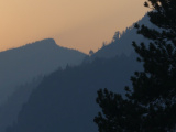 Trees and Mountains at Sunset