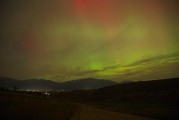 Colorful Night Sky over Mountains