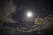 Moon and Orion through Clouds