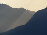Sunbeam on the Distant Mountains