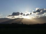 Sunbeams around the Mountains