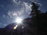 Sun clearing the Canyon Wall