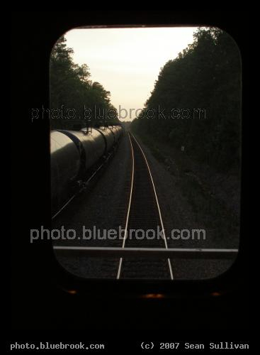 Tank Car Train - Train of tank cars in Texas, seen from the 