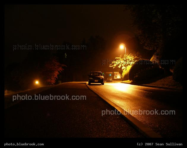 Night Roadway - Night view of an access road at Amherst College, Amherst MA
