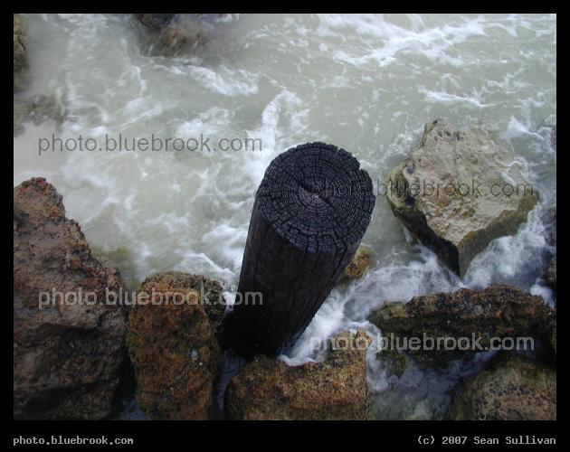 Restless Gulf - The waters of the Gulf of Mexico splashing against rocks in Bradenton, FL