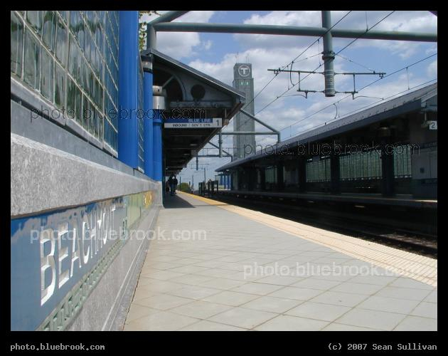 Beachmont Platform - Inbound platform at the Beachmont MBTA train station, Revere MA
