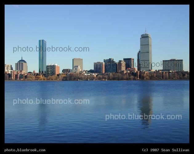 City on the Water - A quiet day on the Charles River, looking towards the Back Bay district of Boston MA