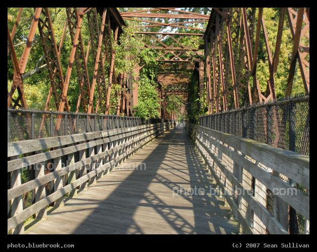 Norwottock Bridge - A bridge crossing the Connecticut River on the Norwottock Rail Trail (a pedestrian and bicycle path) near Northampton, MA