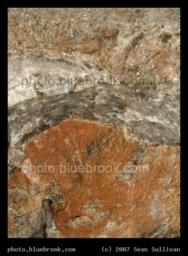 River of Quartz - A close-up of a stone with an exposed quartz face, found in Portland ME