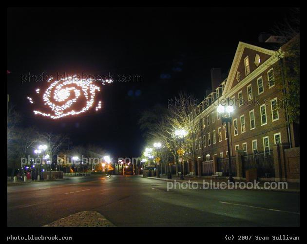 Cambridge Galaxy - A seasonal decoration hangs over Massachusetts Avenue in Harvard Square, Cambridge MA