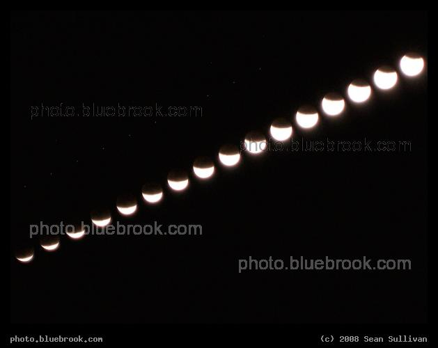 Exiting the Shadow - During this series of images, taken at three minute intervals, the moon emerges from the Earth