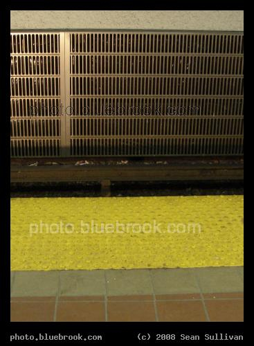 Platform Stripes - Stripes of form and color at the MBTA South Station subway platform, Boston MA