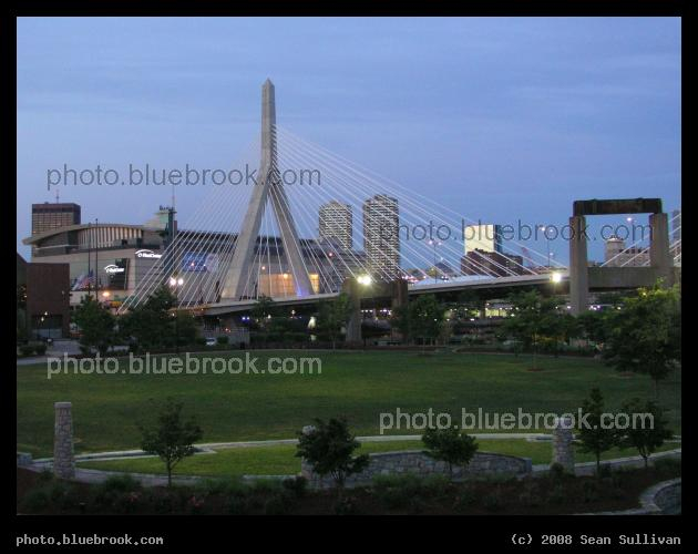 Paul Revere Park - View of Boston Garden / North Station, the Zakim I-93 bridge, and the Hancock and Prudential towers.  From Paul Revere Park, Charlestown MA