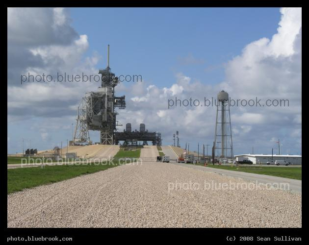 Empty Pad - Three hours after the launch of space shuttle <i>Discovery</i> on mission STS-121, launch pad 39-B stands empty at the Kennedy Space Center, Cape Canaveral FL