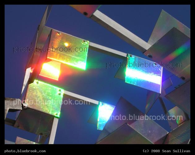 Rainbow Sculpture - A colorful sculpture reflecting sunlight near the Cambridgeside Galleria, Cambridge MA