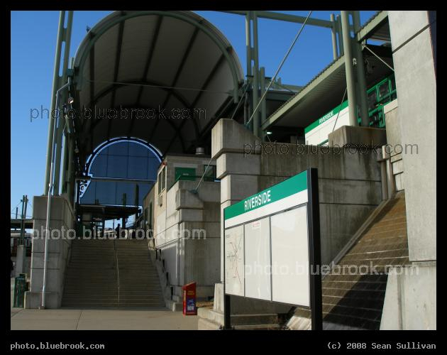 Riverside Stairway - Entrance to the MBTA Riverside subway station, Newton MA