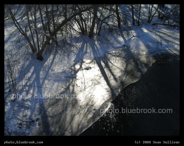Shadows on the Ice - Muddy River, Boston MA