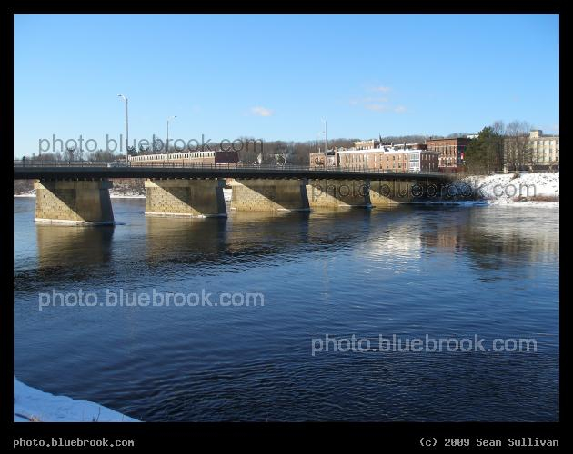 Longley Bridge - View across the Androscoggin River towards Auburn, ME