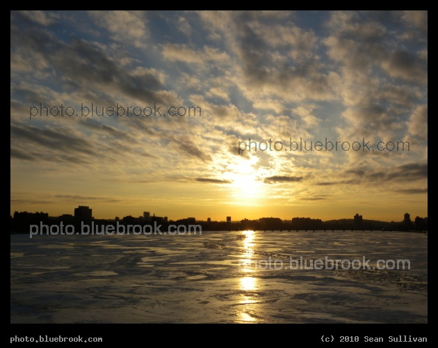 Golden Horizon - Sunset from the Longfellow Bridge overlooking the Charles River, Boston MA