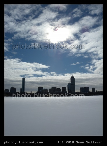 Sky, City and Ice - Boston, as seen across the frozen Charles River