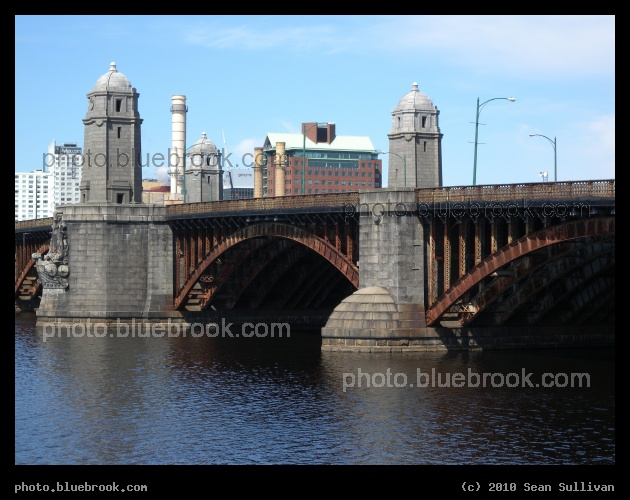 Midday at the Longfellow Bridge - View from the Esplanade, Boston MA