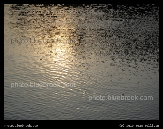 Textured Water - Merrimack River from downtown Lowell MA (at sunset, and during a spring flood)