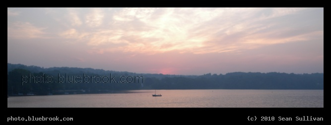Upper Mystic Lake Panorama - Sunset at Upper Mystic Lake, Winchester MA