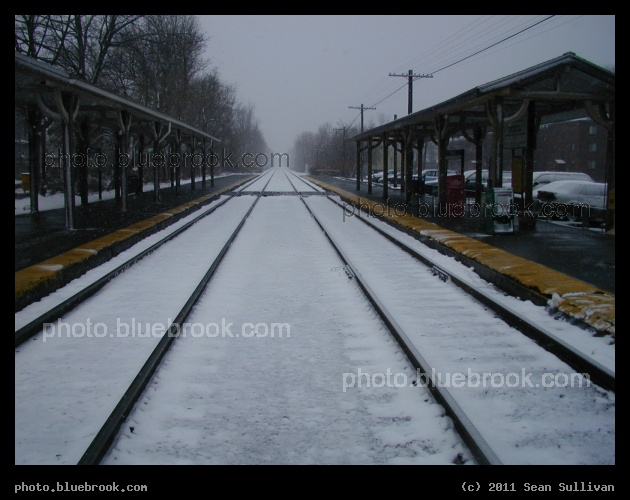 Wyoming Station in Winter - Wyoming Hill MBTA commuter rail station, Melrose MA