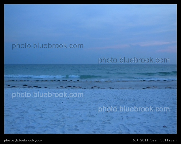Blue Beach - A beach along the Gulf of Mexico after sunset, Sarasota FL