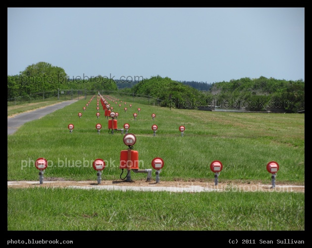 Field of Red Lamps - A series of lamps at the southern end of the Shuttle Landing Facility runway, Kennedy Space Center FL