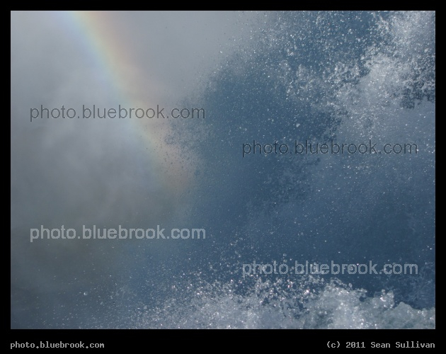 Rainbows and Waterdrops - Close-up view from Luna Island of water falling down the American Falls, Niagara Falls NY