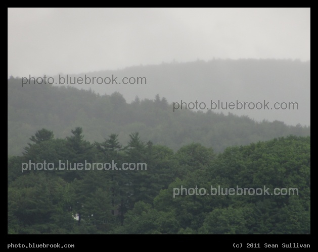 Zig Zag in the Mist - View of mountains in Vermont on a rainy day from West Lebanon, NH
