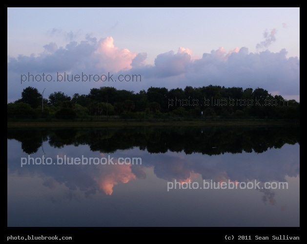 Titusville Dawn - Sunrise colors over a retention pond, Titusville FL