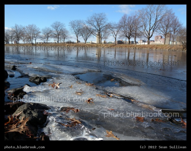 Storrow Lagoon in Winter - At the Esplanade, Boston MA