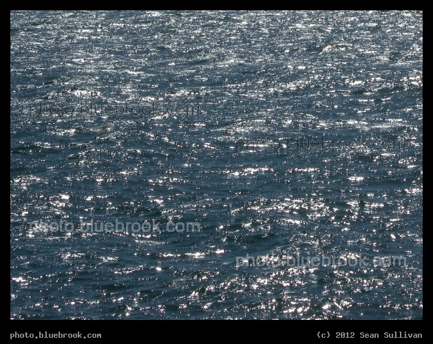 Water and Sunlight - At noon, sunlight reflecting off the water near the entrance to Chesapeake Bay