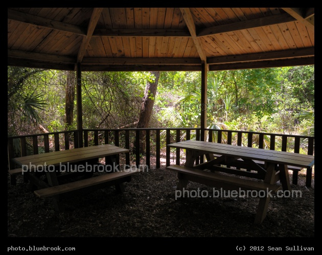 Benches under a Gazebo - Turkey Creek Sanctuary, Palm Bay FL
